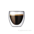 Tasse à café en verre à double paroi de 80 ml